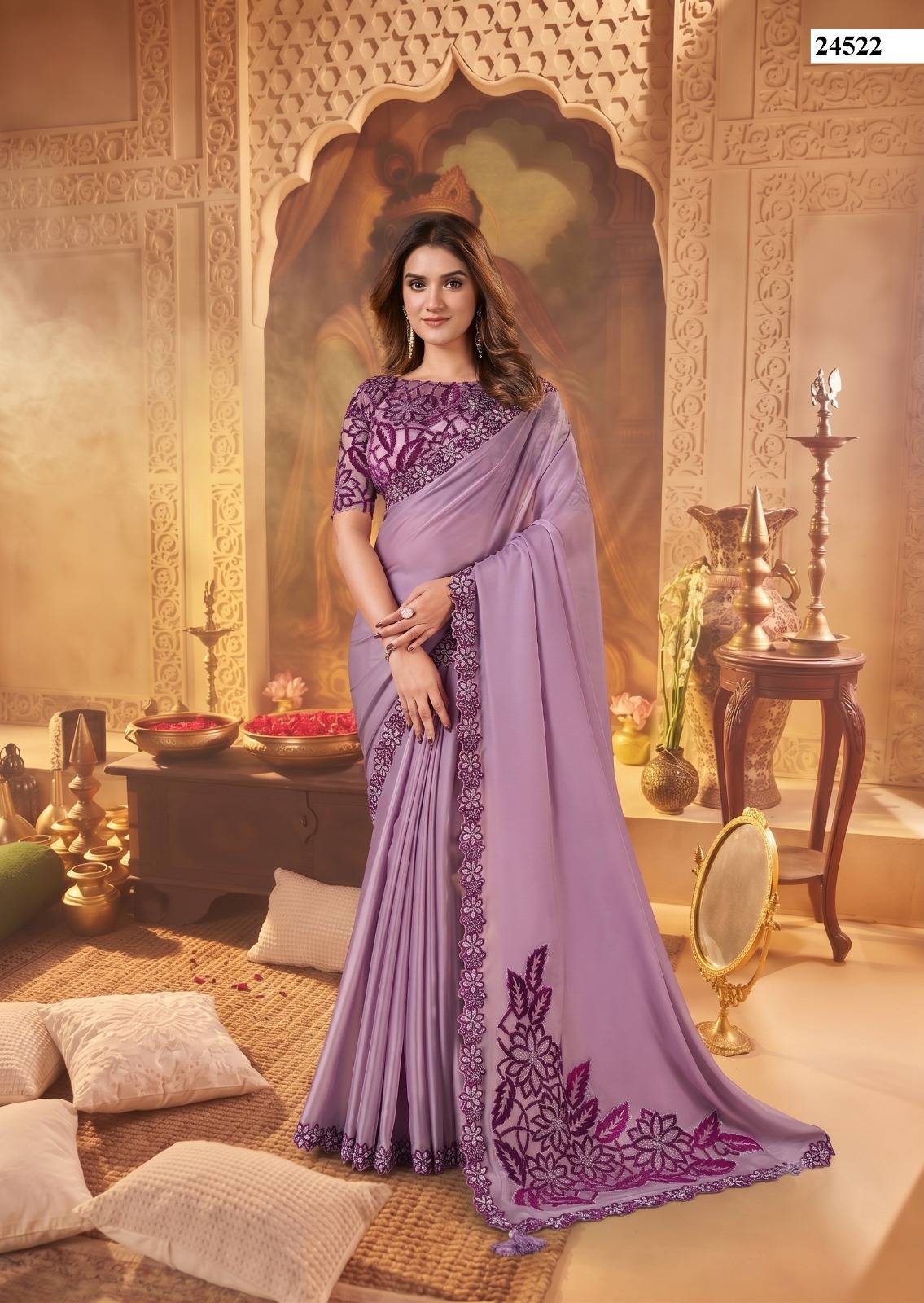 MOHMANTHAN 24500 STARDUST by MAHOTSAV  24507 to 24522 series  Colorful casual and party Wear satin silk sarees At Wholesale